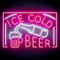ADVPRO ICE COLD BEER Signage Ultra-Bright LED Neon Sign fn-i4157 - White & Pink