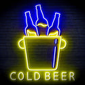 ADVPRO Cold Beer with Bucket of Beers Ultra-Bright LED Neon Sign fn-i4158 - Blue & Yellow