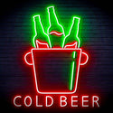ADVPRO Cold Beer with Bucket of Beers Ultra-Bright LED Neon Sign fn-i4158 - Green & Red