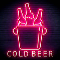 ADVPRO Cold Beer with Bucket of Beers Ultra-Bright LED Neon Sign fn-i4158 - Pink