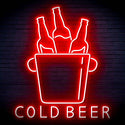 ADVPRO Cold Beer with Bucket of Beers Ultra-Bright LED Neon Sign fn-i4158 - Red
