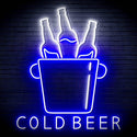 ADVPRO Cold Beer with Bucket of Beers Ultra-Bright LED Neon Sign fn-i4158 - White & Blue