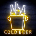 ADVPRO Cold Beer with Bucket of Beers Ultra-Bright LED Neon Sign fn-i4158 - White & Golden Yellow