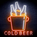 ADVPRO Cold Beer with Bucket of Beers Ultra-Bright LED Neon Sign fn-i4158 - White & Orange