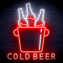 ADVPRO Cold Beer with Bucket of Beers Ultra-Bright LED Neon Sign fn-i4158 - White & Red