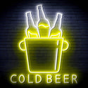 ADVPRO Cold Beer with Bucket of Beers Ultra-Bright LED Neon Sign fn-i4158 - White & Yellow