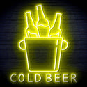 ADVPRO Cold Beer with Bucket of Beers Ultra-Bright LED Neon Sign fn-i4158 - Yellow