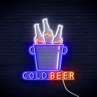 ADVPRO Cold Beer with Bucket of Beers Ultra-Bright LED Neon Sign fn-i4158