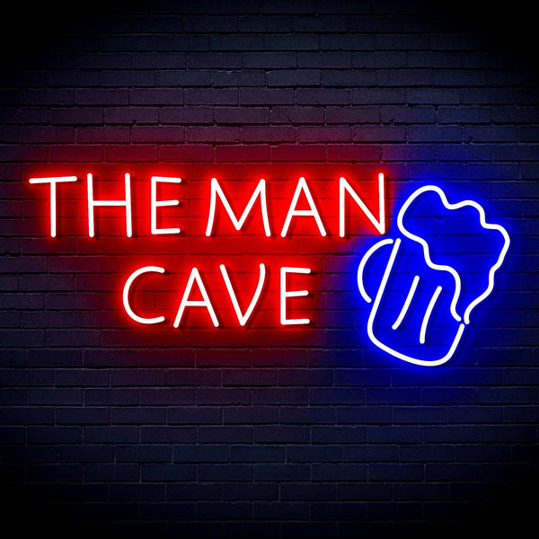 ADVPRO The Man Cave with Beer Mug Signage Ultra-Bright LED Neon Sign fn-i4162 - Blue & Red