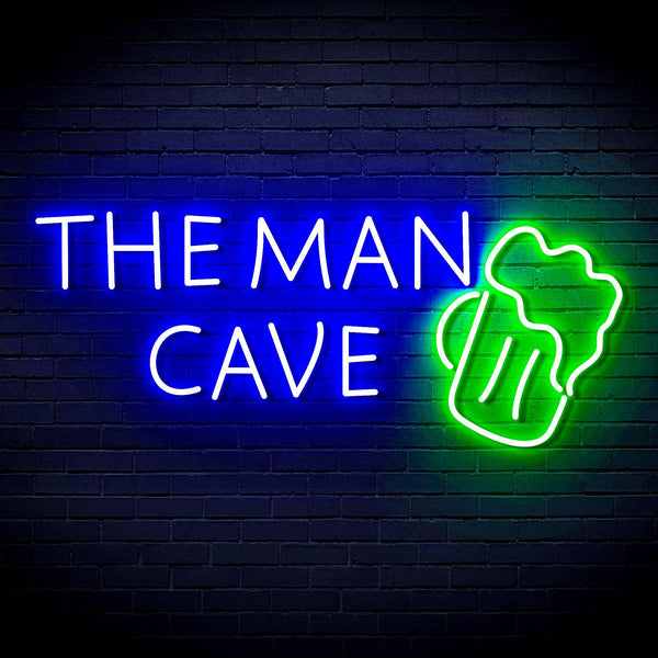 ADVPRO The Man Cave with Beer Mug Signage Ultra-Bright LED Neon Sign fn-i4162 - Green & Blue