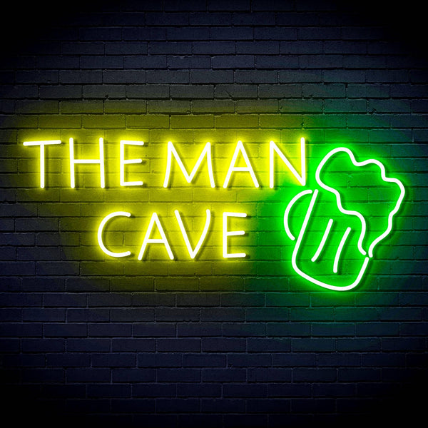 ADVPRO The Man Cave with Beer Mug Signage Ultra-Bright LED Neon Sign fn-i4162 - Green & Yellow