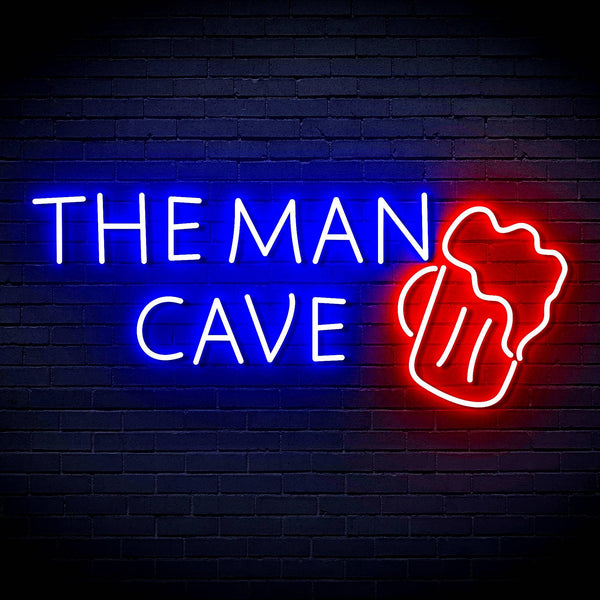 ADVPRO The Man Cave with Beer Mug Signage Ultra-Bright LED Neon Sign fn-i4162 - Red & Blue
