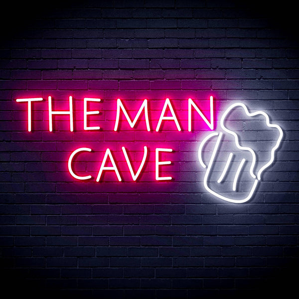 ADVPRO The Man Cave with Beer Mug Signage Ultra-Bright LED Neon Sign fn-i4162 - White & Pink