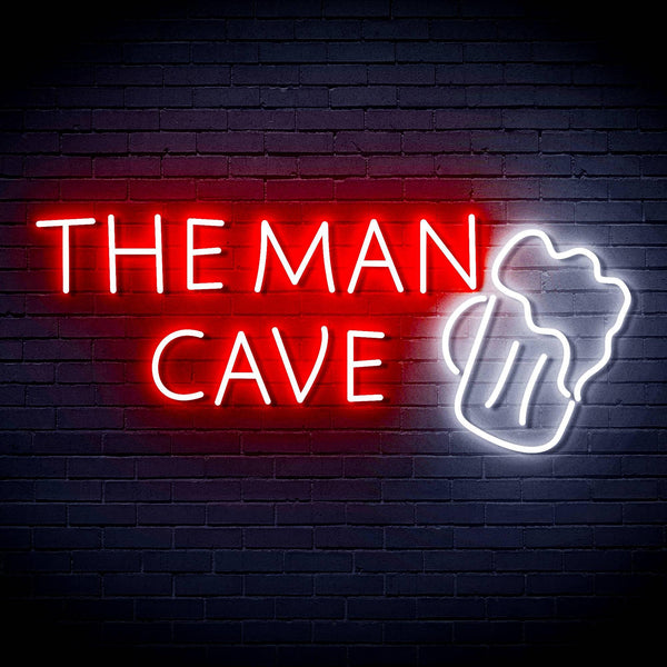 ADVPRO The Man Cave with Beer Mug Signage Ultra-Bright LED Neon Sign fn-i4162 - White & Red