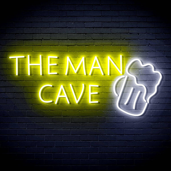 ADVPRO The Man Cave with Beer Mug Signage Ultra-Bright LED Neon Sign fn-i4162 - White & Yellow