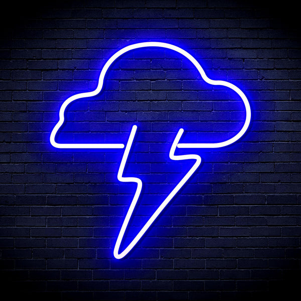 ADVPRO Cloud and Lighting bolt Ultra-Bright LED Neon Sign fnu0003 - Blue