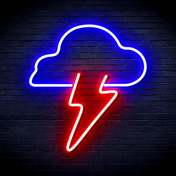 ADVPRO Cloud and Lighting bolt Ultra-Bright LED Neon Sign fnu0003 - Blue & Red