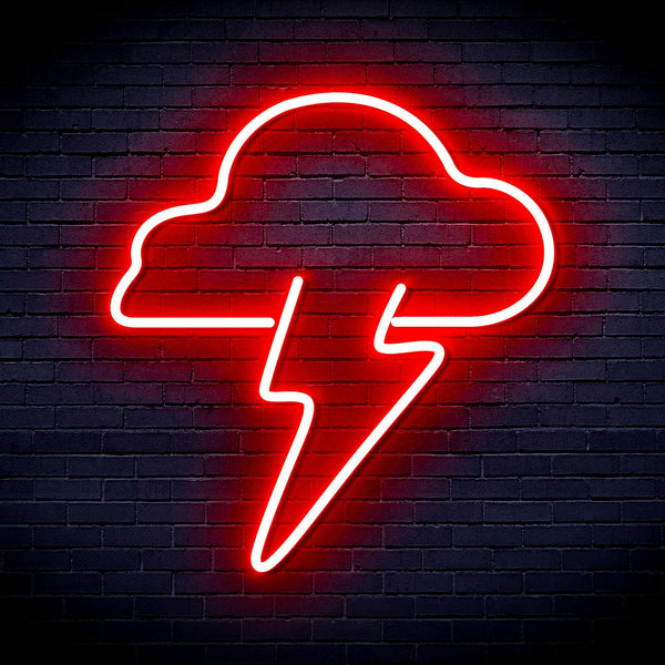 ADVPRO Cloud and Lighting bolt Ultra-Bright LED Neon Sign fnu0003 - Red