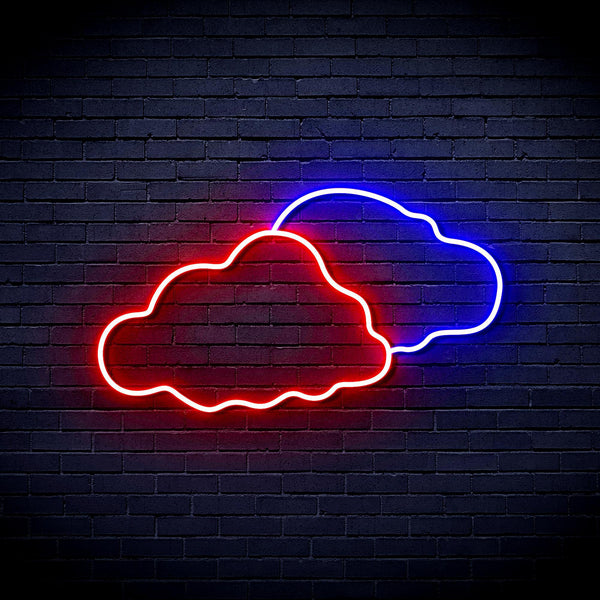 ADVPRO Two Clouds Ultra-Bright LED Neon Sign fnu0007 - Blue & Red