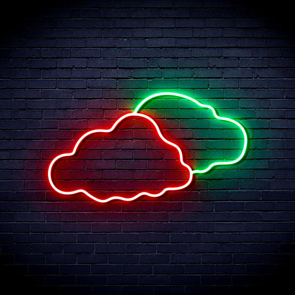 ADVPRO Two Clouds Ultra-Bright LED Neon Sign fnu0007 - Green & Red