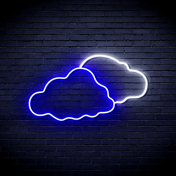 ADVPRO Two Clouds Ultra-Bright LED Neon Sign fnu0007 - White & Blue