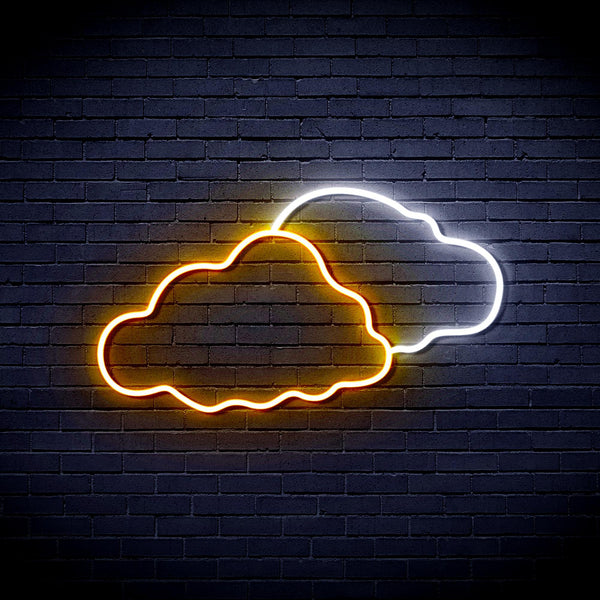 ADVPRO Two Clouds Ultra-Bright LED Neon Sign fnu0007 - White & Golden Yellow