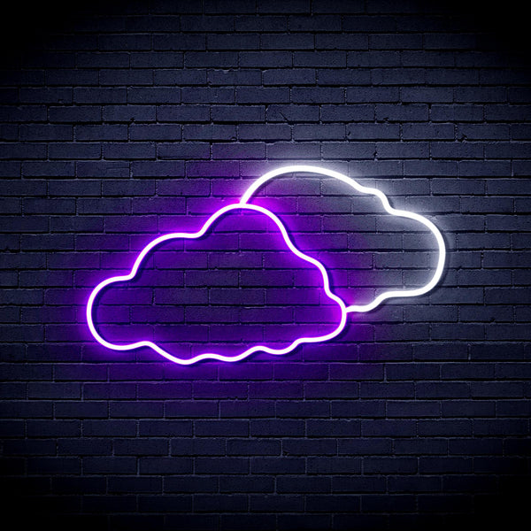 ADVPRO Two Clouds Ultra-Bright LED Neon Sign fnu0007 - White & Purple