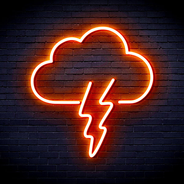 ADVPRO Cloud and Thunder Ultra-Bright LED Neon Sign fnu0008 - Orange