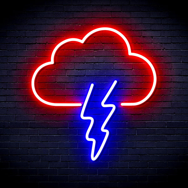 ADVPRO Cloud and Thunder Ultra-Bright LED Neon Sign fnu0008 - Red & Blue