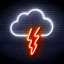 ADVPRO Cloud and Thunder Ultra-Bright LED Neon Sign fnu0008 - White & Orange
