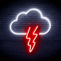 ADVPRO Cloud and Thunder Ultra-Bright LED Neon Sign fnu0008 - White & Red