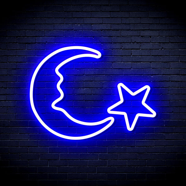 ADVPRO Moon and Star Ultra-Bright LED Neon Sign fnu0009 - Blue