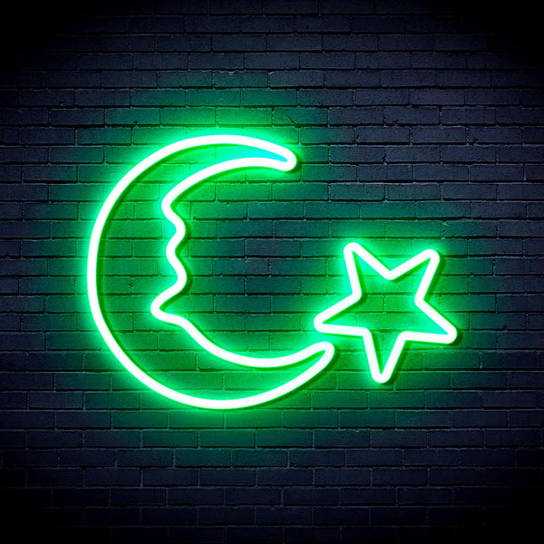 ADVPRO Moon and Star Ultra-Bright LED Neon Sign fnu0009 - Golden Yellow