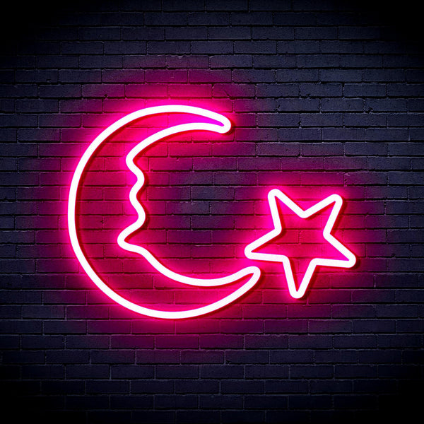 ADVPRO Moon and Star Ultra-Bright LED Neon Sign fnu0009 - Pink