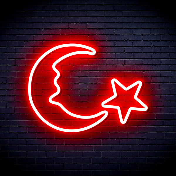 ADVPRO Moon and Star Ultra-Bright LED Neon Sign fnu0009 - Red