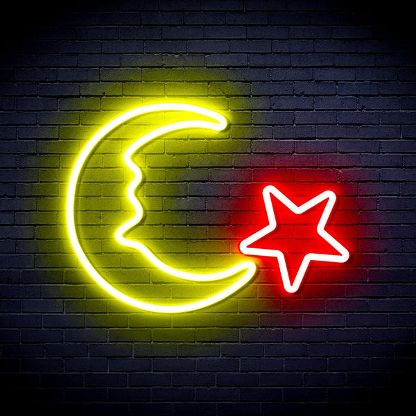 ADVPRO Moon and Star Ultra-Bright LED Neon Sign fnu0009 - Red & Yellow