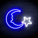 ADVPRO Moon and Star Ultra-Bright LED Neon Sign fnu0009 - White & Blue