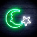ADVPRO Moon and Star Ultra-Bright LED Neon Sign fnu0009 - White & Green