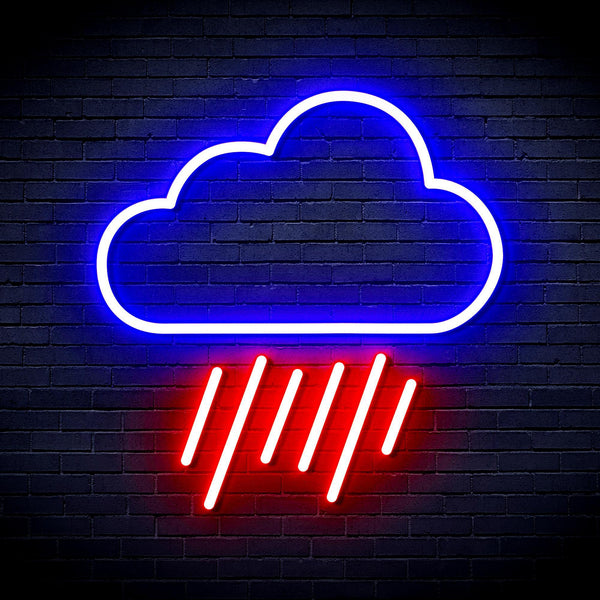 ADVPRO Cloud and Raining Ultra-Bright LED Neon Sign fnu0010 - Blue & Red
