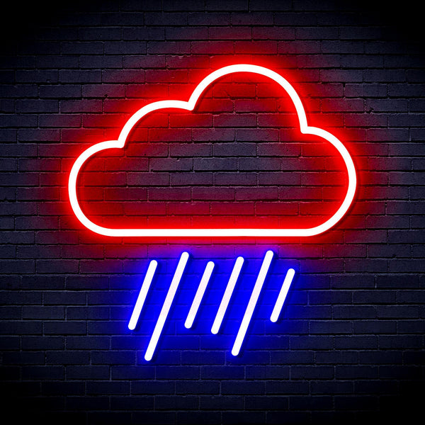 ADVPRO Cloud and Raining Ultra-Bright LED Neon Sign fnu0010 - Red & Blue