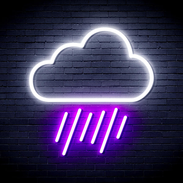 ADVPRO Cloud and Raining Ultra-Bright LED Neon Sign fnu0010 - White & Purple