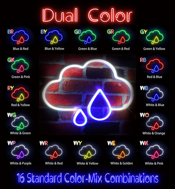 ADVPRO Cloud and Rain Droplet Ultra-Bright LED Neon Sign fnu0011 - Dual-Color