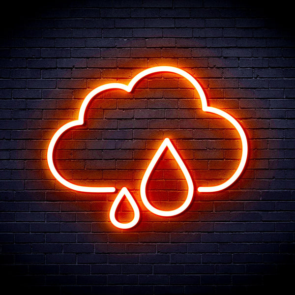 ADVPRO Cloud and Rain Droplet Ultra-Bright LED Neon Sign fnu0011 - Orange