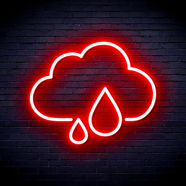 ADVPRO Cloud and Rain Droplet Ultra-Bright LED Neon Sign fnu0011 - Red