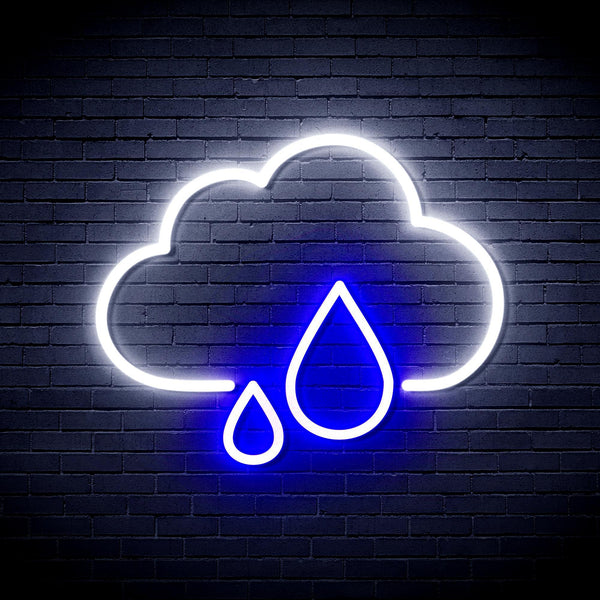 ADVPRO Cloud and Rain Droplet Ultra-Bright LED Neon Sign fnu0011 - White & Blue