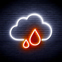 ADVPRO Cloud and Rain Droplet Ultra-Bright LED Neon Sign fnu0011 - White & Orange