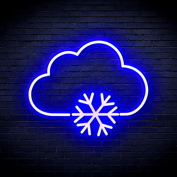 ADVPRO Cloud and Snowflake Ultra-Bright LED Neon Sign fnu0013 - Blue