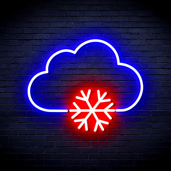 ADVPRO Cloud and Snowflake Ultra-Bright LED Neon Sign fnu0013 - Blue & Red
