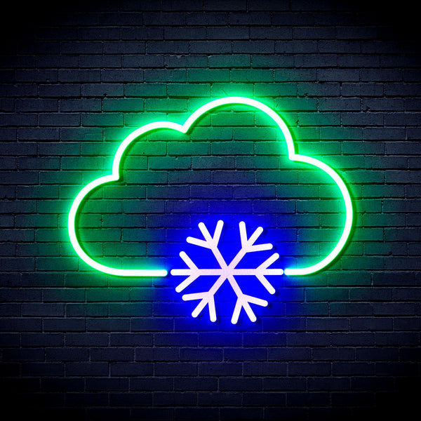 ADVPRO Cloud and Snowflake Ultra-Bright LED Neon Sign fnu0013 - Green & Blue