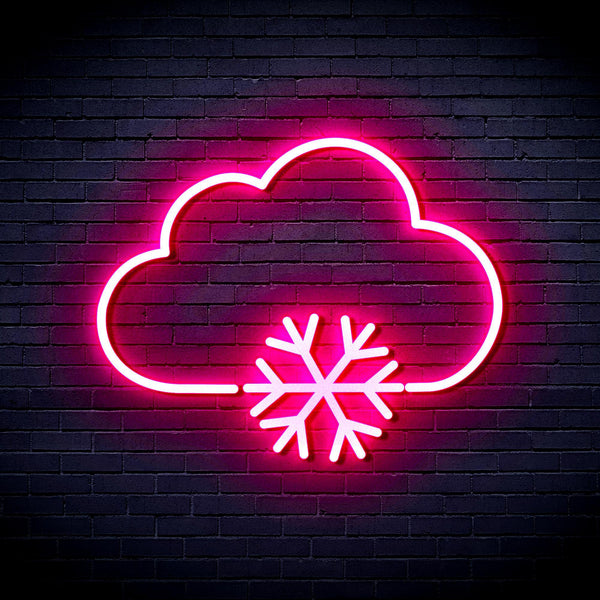 ADVPRO Cloud and Snowflake Ultra-Bright LED Neon Sign fnu0013 - Pink